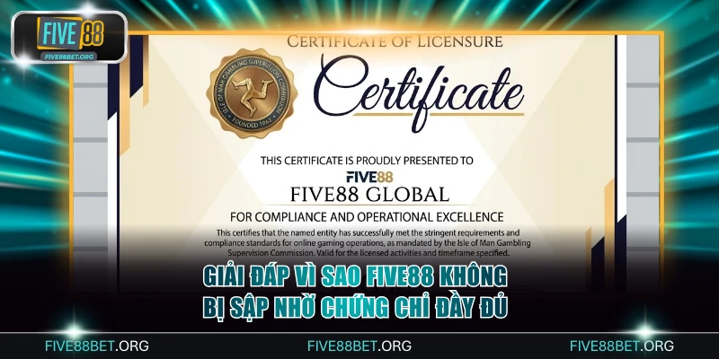 Giải đáp vì sao FIVE88 không bị sập nhờ chứng chỉ đầy đủ