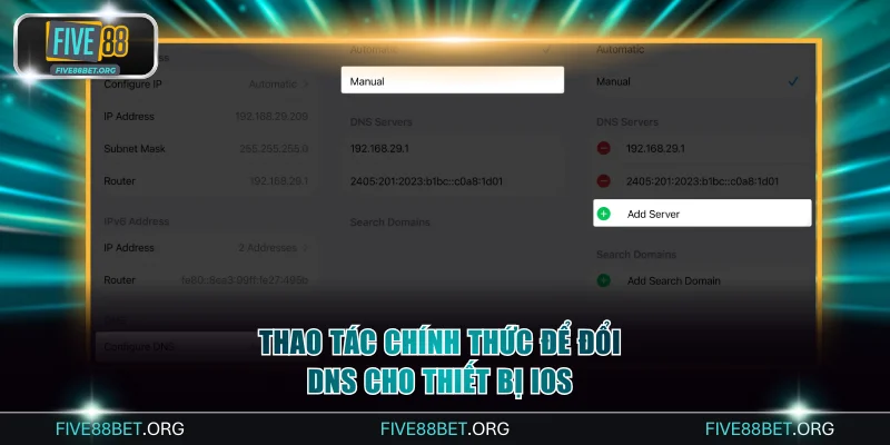 Thao tác chính thức để đổi DNS cho thiết bị iOS