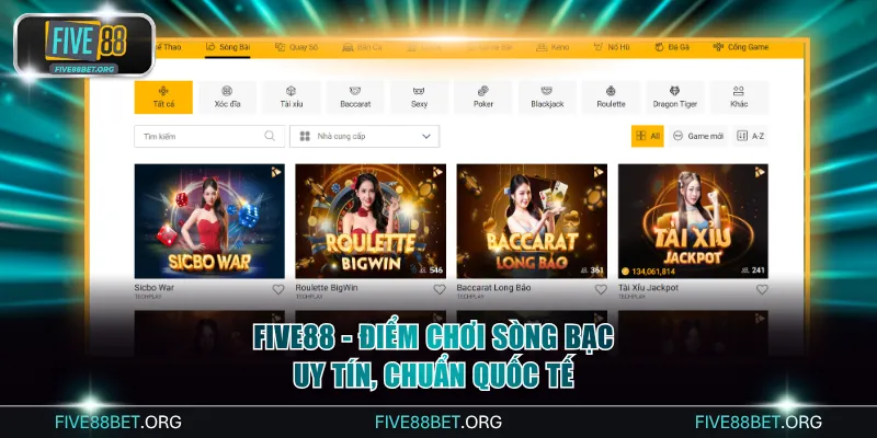 FIVE88 - Điểm chơi sòng bạc uy tín, chuẩn quốc tế