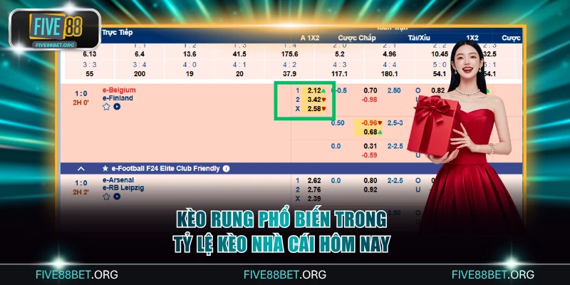 Kèo rung phổ biến trong tỷ lệ kèo nhà cái hôm nay